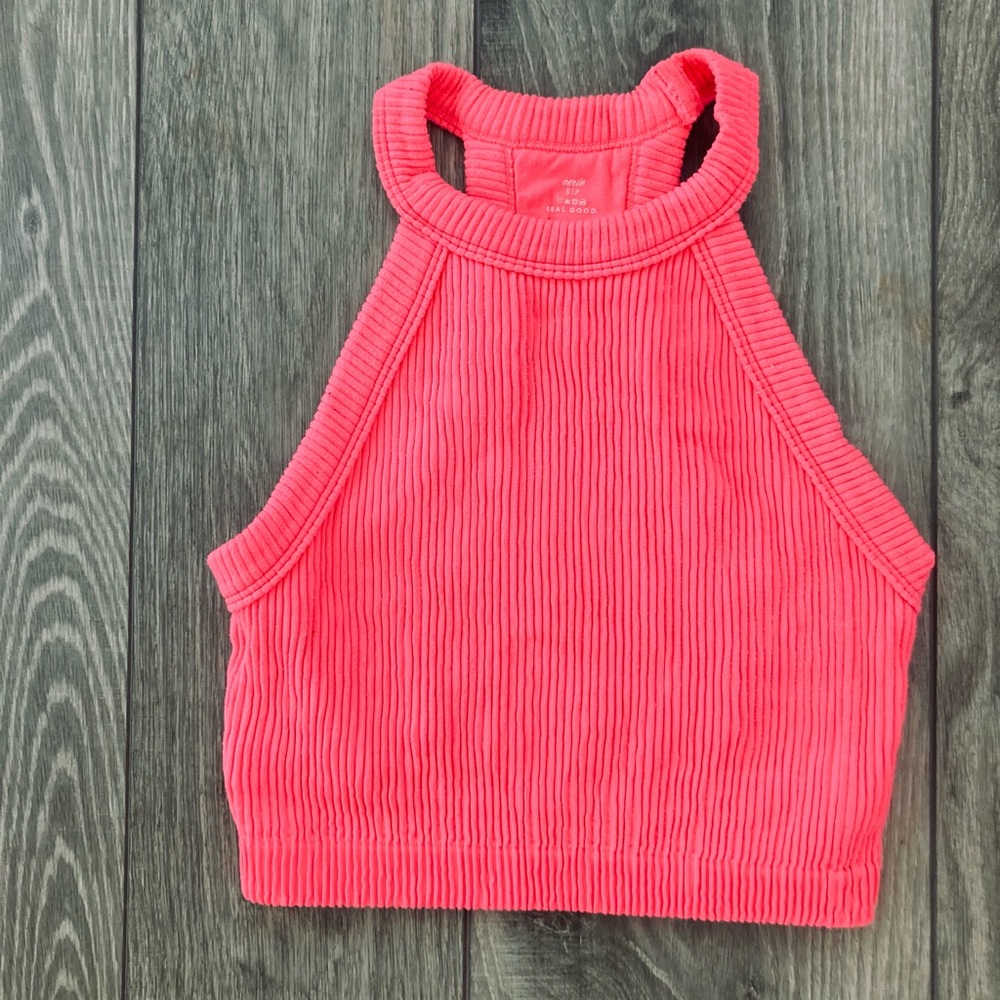 Aerie Bright Pink Ribbed Top